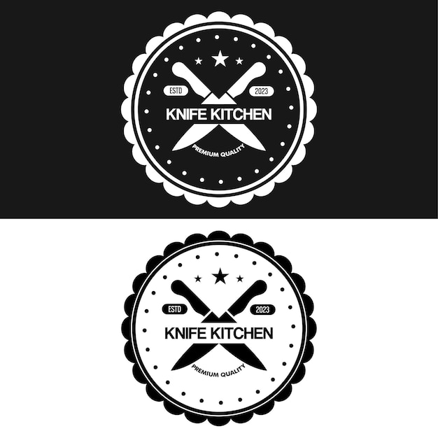 Logotipo de cuchillo para icono de restaurante o logotipo o promoción de venta
