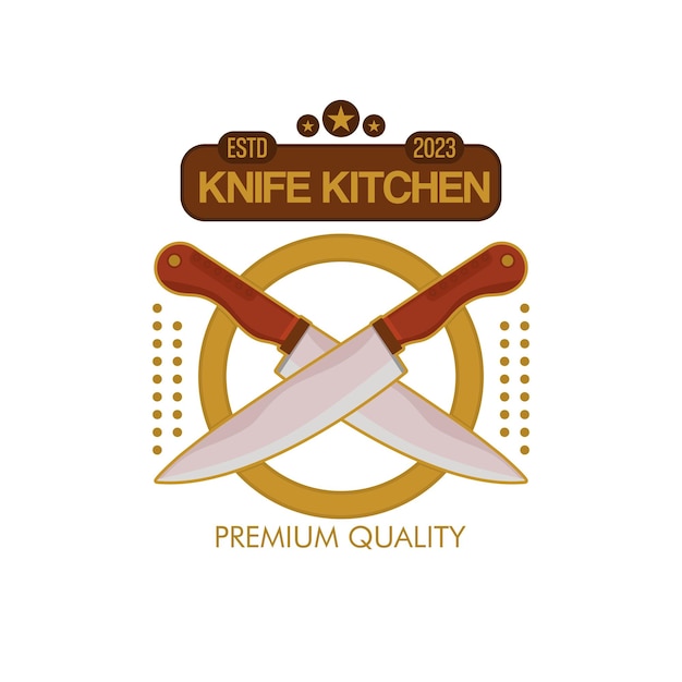 logotipo de cuchillo para icono de restaurante o logotipo o promoción de venta