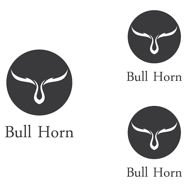 Logotipo de cuerno de cabeza de toro usando un concepto de diseño de plantilla de ilustración vectorial