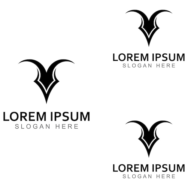 Logotipo de cuerno de cabeza de toro usando un concepto de diseño de plantilla de ilustración vectorial