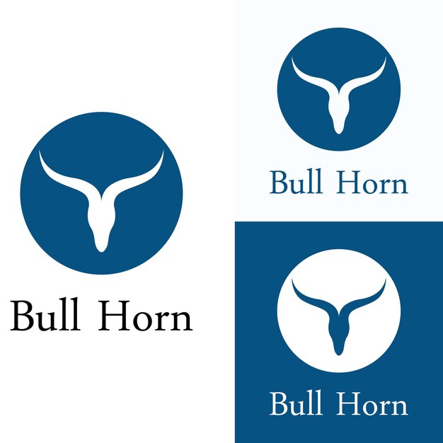 Logotipo de cuerno de cabeza de toro usando un concepto de diseño de plantilla de ilustración vectorial