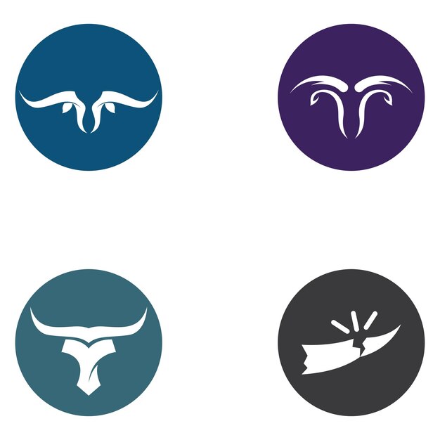 Logotipo de cuerno de cabeza de toro usando un concepto de diseño de plantilla de ilustración vectorial