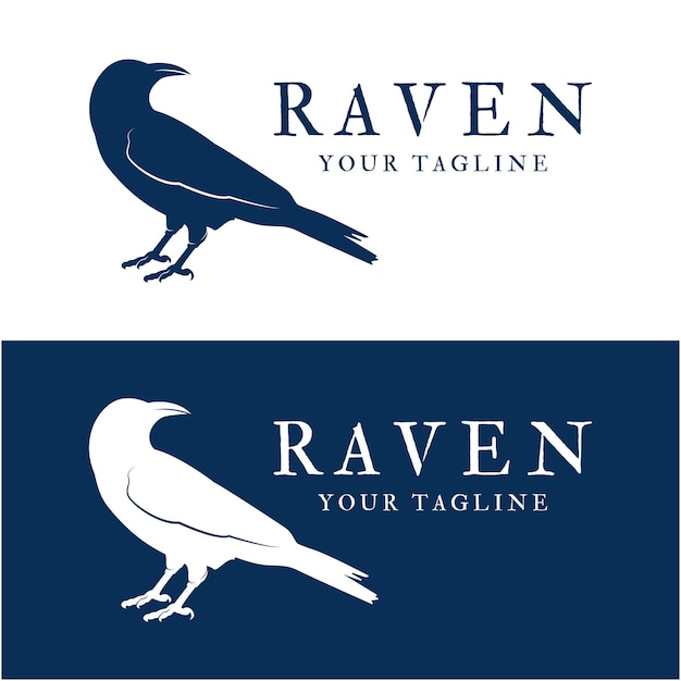 logotipo del cuervo icono diseño vectorial logotipo adecuado para tema gótico y muchas empresas creativas