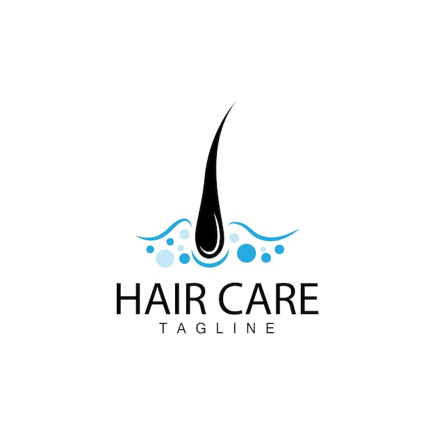 Logotipo de cuidado del cabello Diseño de plantilla de icono simple minimalista de vector de piel de cabello