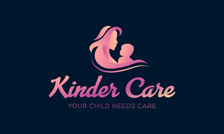 Logotipo de cuidado de mamá y bebé Vector de inspiración de diseño de logotipo de cuidado de niños