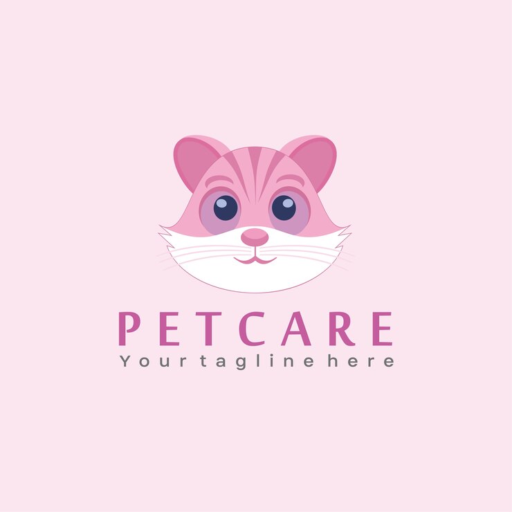 Logotipo de cuidado de mascotas, logotipo de gato