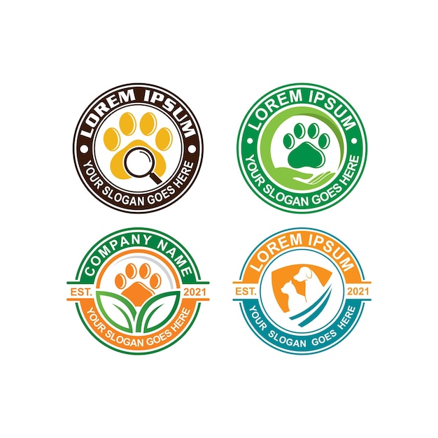 Logotipo de cuidado de mascotas logotipo veterinario