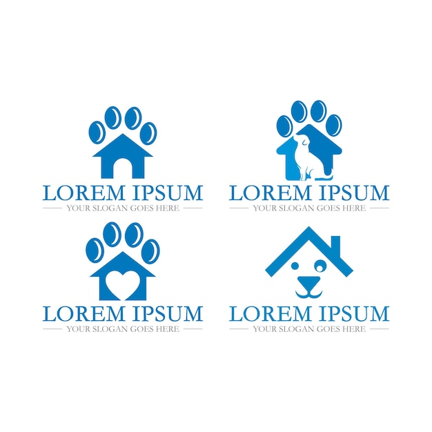 Logotipo de cuidado de mascotas logotipo veterinario