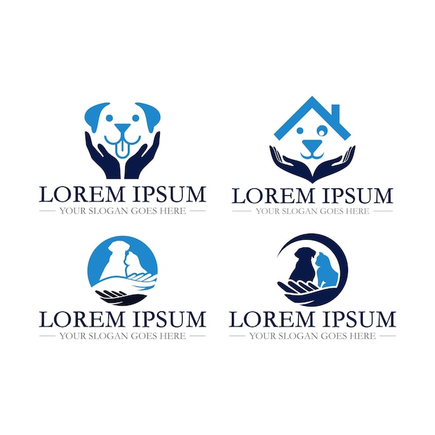 logotipo de cuidado de mascotas logotipo veterinario