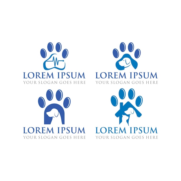 Vector logotipo de cuidado de mascotas logotipo veterinario