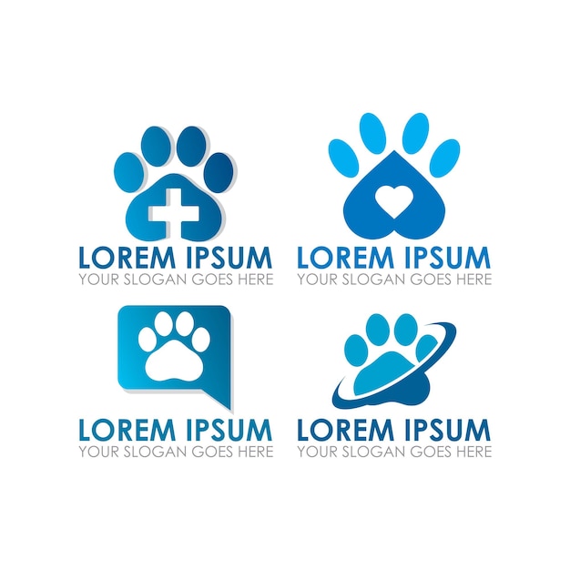 Logotipo de cuidado de mascotas, logotipo veterinario