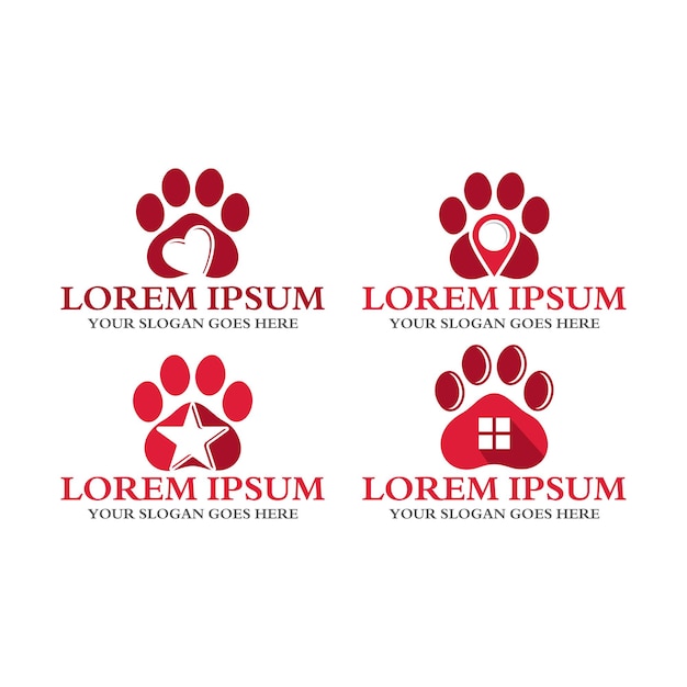 Logotipo de cuidado de mascotas logotipo veterinario