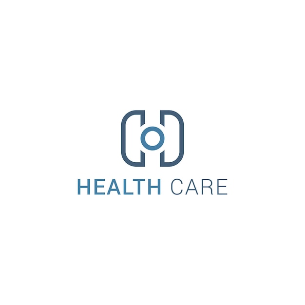 Logotipo de cuidado de la salud simple de arte de línea de letra h