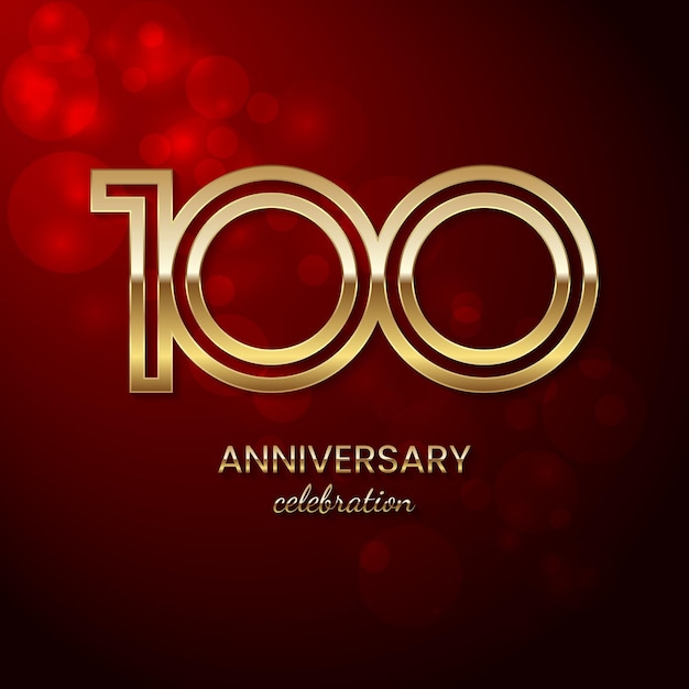 Logotipo de cumpleaños del 100 aniversario con concepto de números dorados Diseño simple y lujoso
