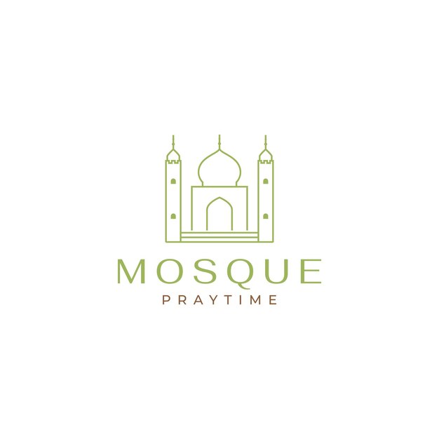 Vector logotipo de cúpula moderna de mezquita simple