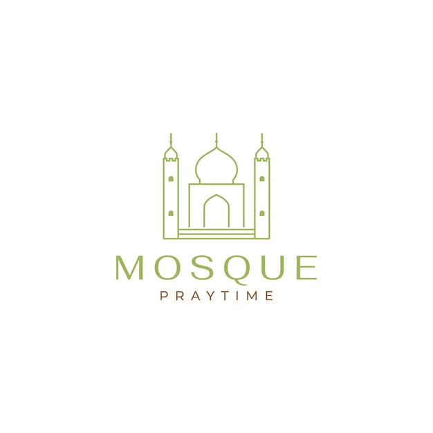 Vector logotipo de cúpula moderna de mezquita simple