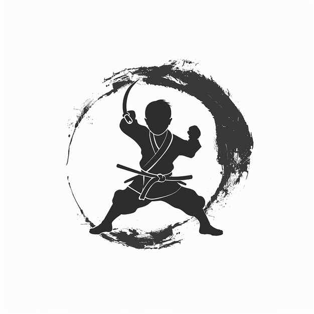 Logotipo de un curso de artes marciales para niños diseño de juegos