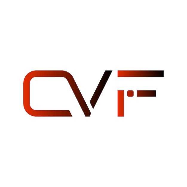 el logotipo CVF, el monograma, la letra, la marca, el diseño de identidad, el gradiente rojo, el moderno.