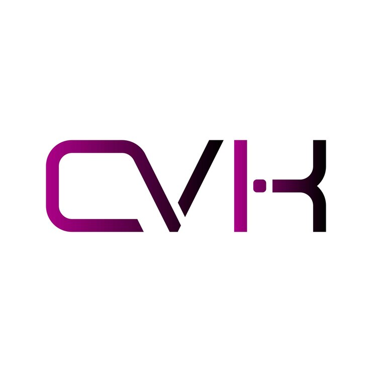 Vector el logotipo de cvk, la letra, el logotipo, el monograma, la marca, el diseño de identidad, el diseño creativo, el moderno, el minimalista, el púrpura.