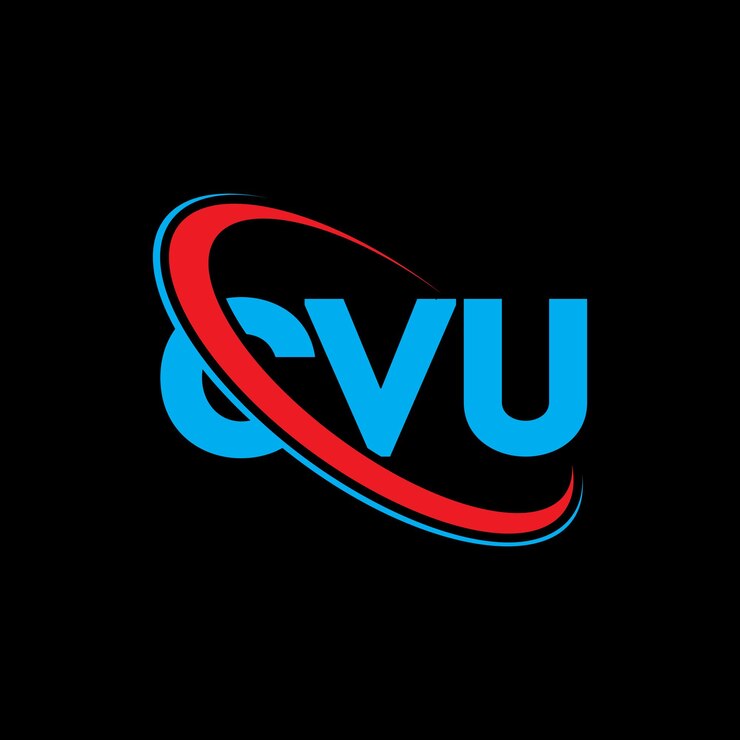 Vector el logotipo cvu, la letra cvu, el diseño del logotipo de la carta cvu, las iniciales, el logotipo de cvu vinculado con círculo y mayúsculas, el logo de monograma, la tipografía de cvu para el negocio tecnológico y la marca inmobiliaria.