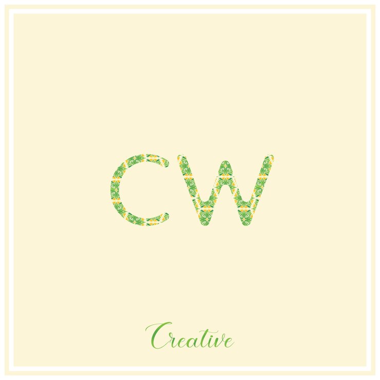 Vector el logotipo de cw natural green es el último diseño del logotipo, la ilustración vectorial, el logotipo creativo, el monograma del logotipo mínimo.