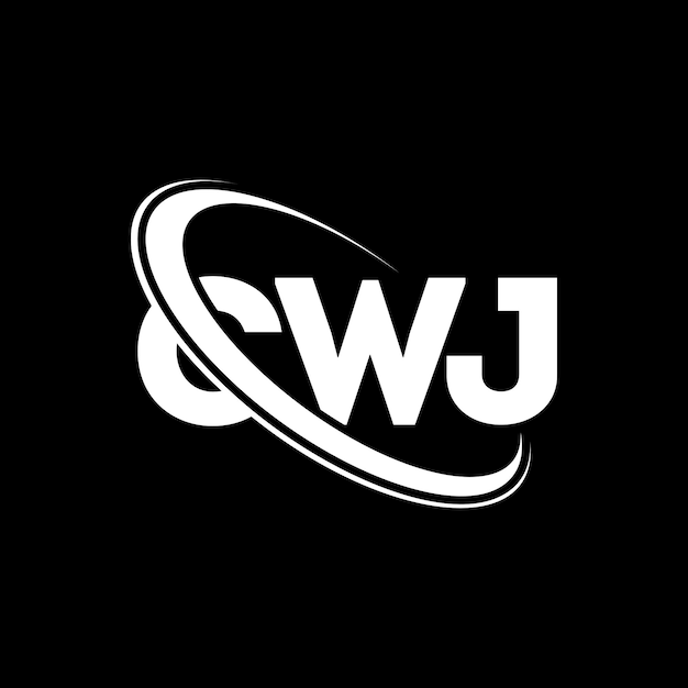 El logotipo de CWJ, la letra CWJ, el diseño del logotipo, las iniciales, el logotipo CWJ vinculado con un círculo y un monograma en mayúsculas, la tipografía CWJ para el negocio tecnológico y la marca inmobiliaria.