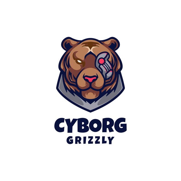 Logotipo de cyborg grizzly