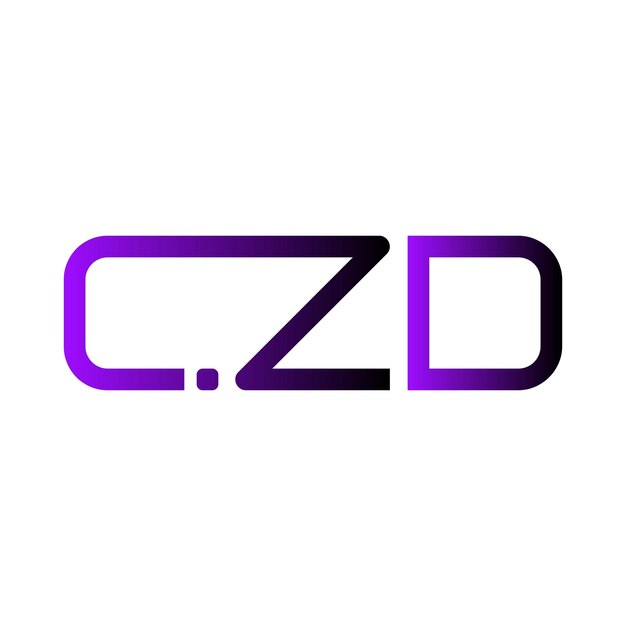 el logotipo czd la letra marca el monograma el logotipo púrpura el logotipo gradiente el logotipo moderno el logotipo minimalista el logotipo de marca