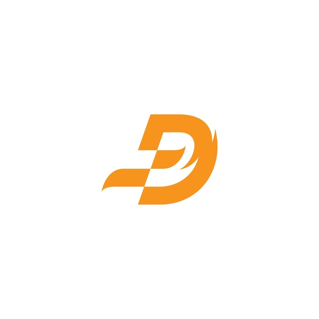 Logotipo D con concepto de diseño de vector plano