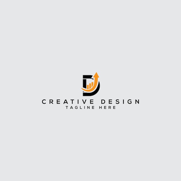 Logotipo D y plantilla de diseño de contabilidad financiera empresarial