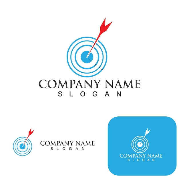 Logotipo de dardos y plantilla de vector de símbolo