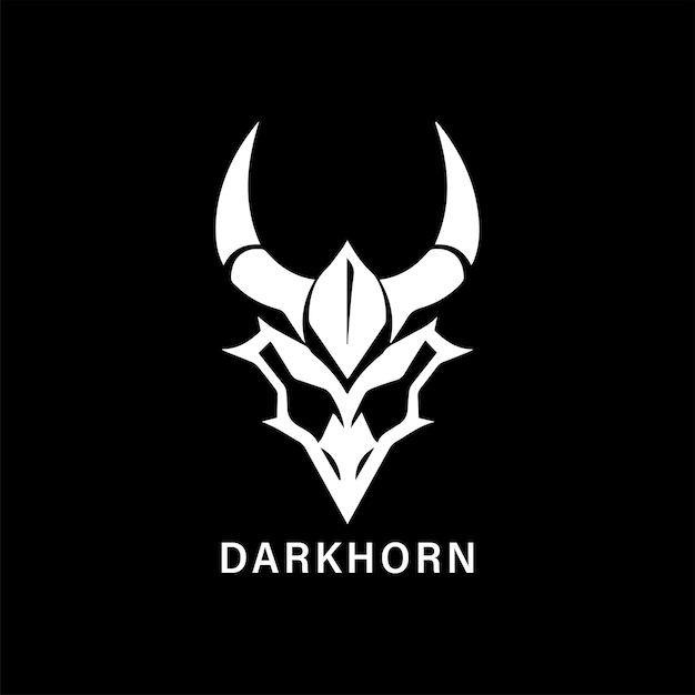 el logotipo de darkhorn al estilo de motivos simplistas de calaveras de arte vectorial