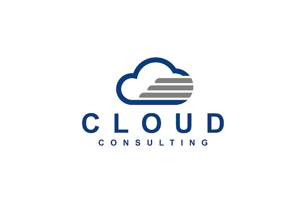 Logotipo de datos en la nube con base de datos de acceso a la velocidad de Internet de la tecnología moderna de almacenamiento en línea