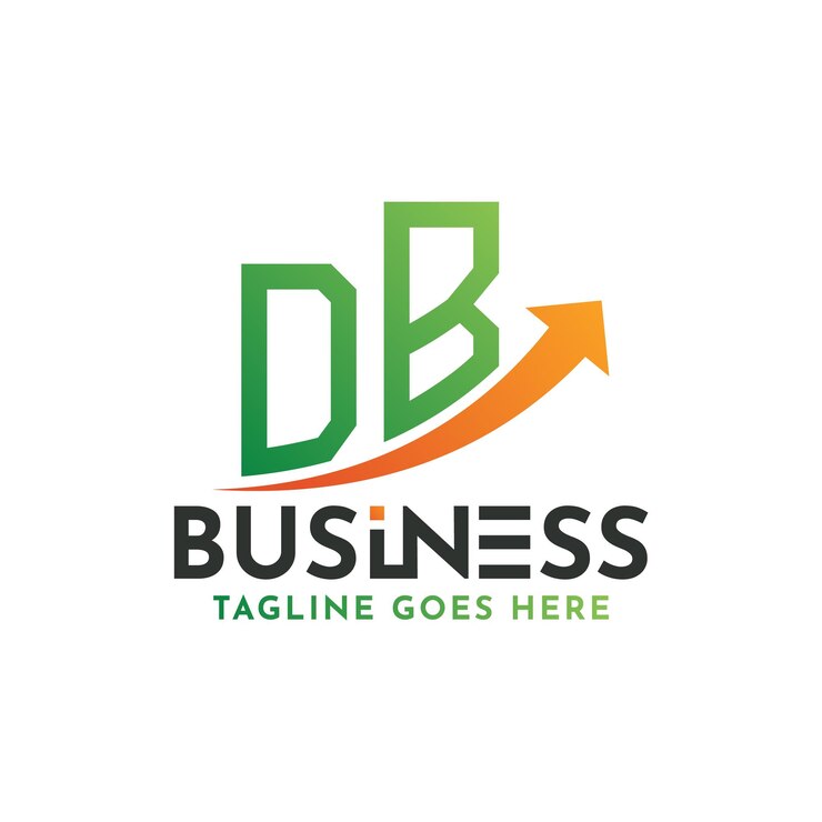 Vector el logotipo de db finance, la letra, el éxito empresarial, la flecha de crecimiento, el éxito financiero, el diseño del logotipo.