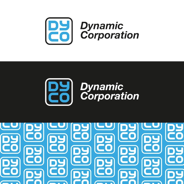 El logotipo de DC Dynamic Corporation es azul