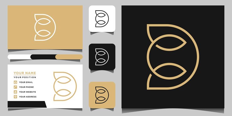 Vector logotipo de dc y plantilla de tarjeta de visita vector premium