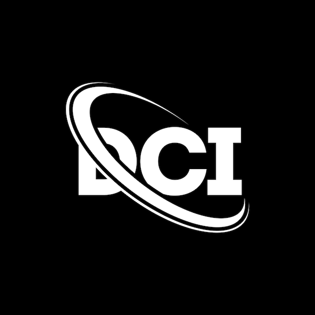 El logotipo de DCI, la letra DCI, el diseño del logotipo de la carta DCI, las iniciales, el logotipo DCI vinculado con un círculo y un monograma en mayúsculas, la tipografía DCI para el negocio tecnológico y la marca inmobiliaria.