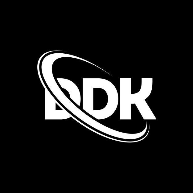 El logotipo DDK, la letra DDK, el diseño del logotipo de la carta DDK, las iniciales DDK, un logotipo vinculado con círculo y monograma en mayúsculas, la tipografía DDK para el negocio tecnológico y la marca inmobiliaria.