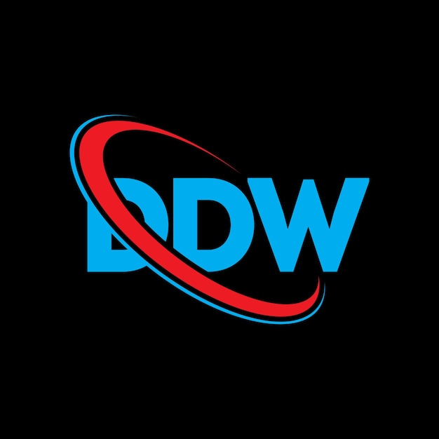 El logotipo DDW, la letra DDW, el diseño del logotipo de la carta DDW, las iniciales DDW, vinculado con círculo y mayúscula, el logotipo del monograma, la tipografía DDW para el negocio tecnológico y la marca inmobiliaria.
