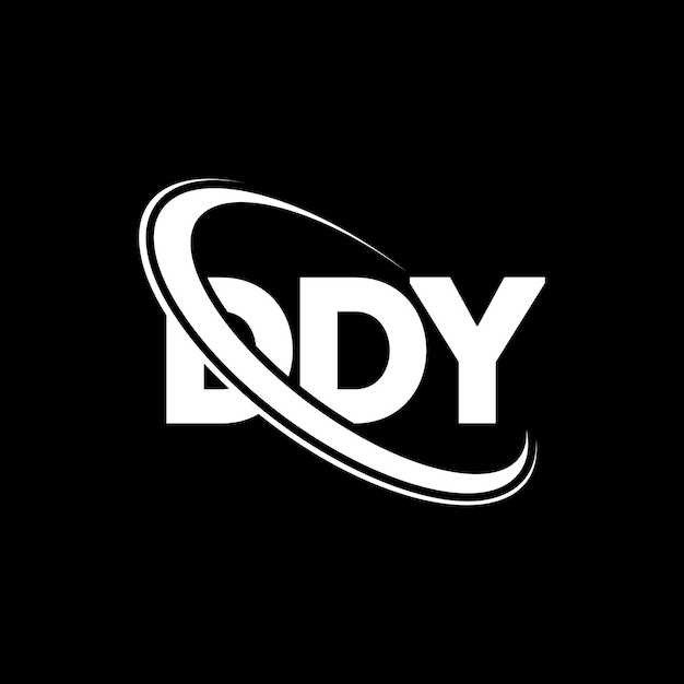 El logotipo DDY, la letra DDY, el diseño del logotipo de la carta DDY, las iniciales, el logotipo de DDY vinculado con un círculo y un monograma en mayúsculas, la tipografía de DDY para el negocio tecnológico y la marca inmobiliaria.