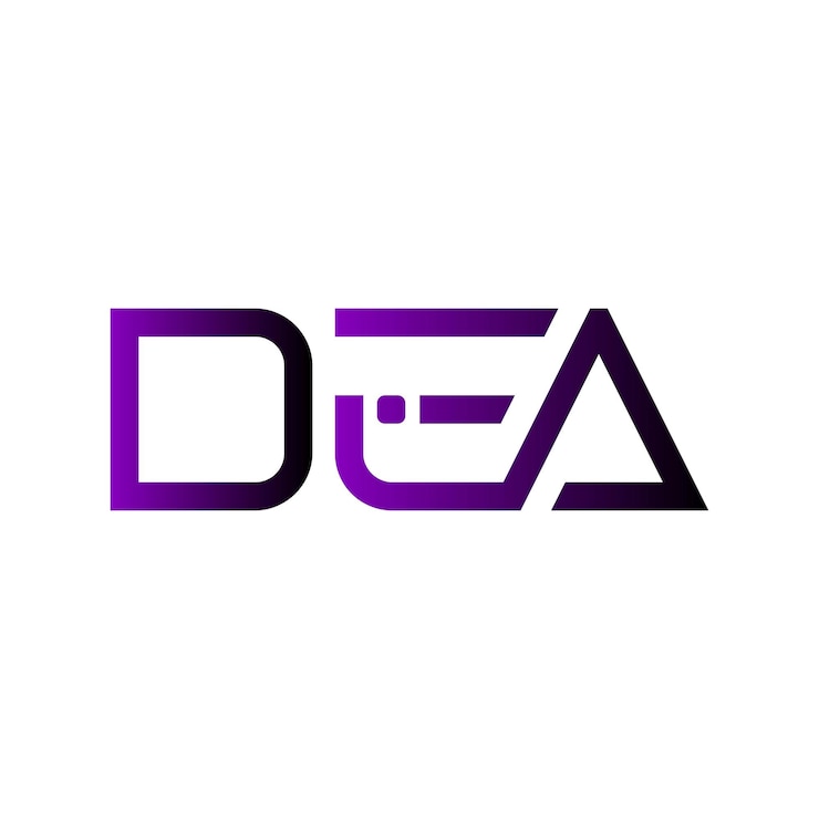 Vector logotipo de la dea gradiente de monograma inicial diseño vectorial de identidad empresarial de marcas de letras minimalistas modernas