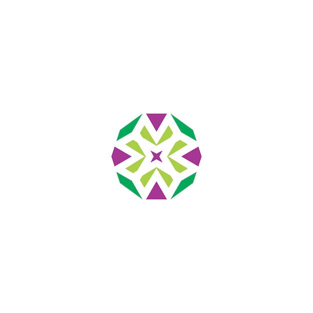 El logotipo de la decoración floral triangular