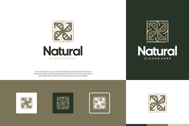 logotipo de decoración de la naturaleza con forma de hoja plantilla vectorial de diseño de belleza de la naturaleza