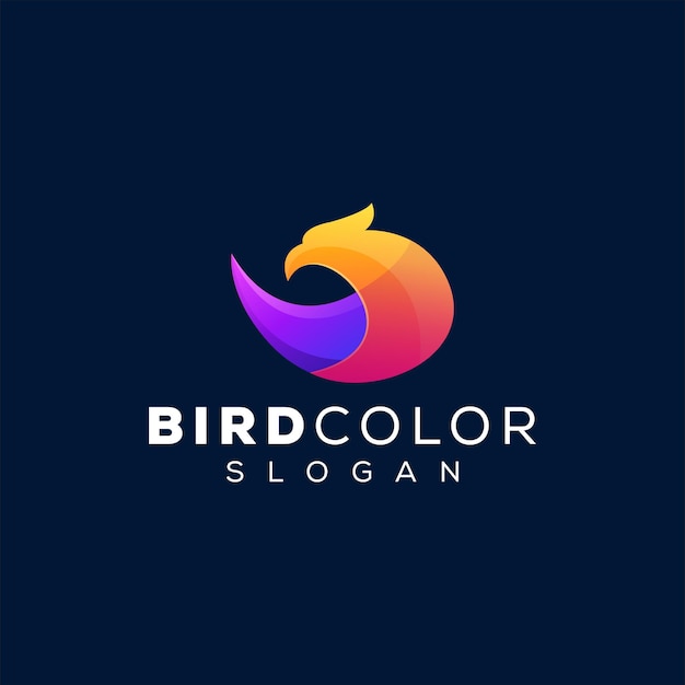 Logotipo de degradado de color de pájaro