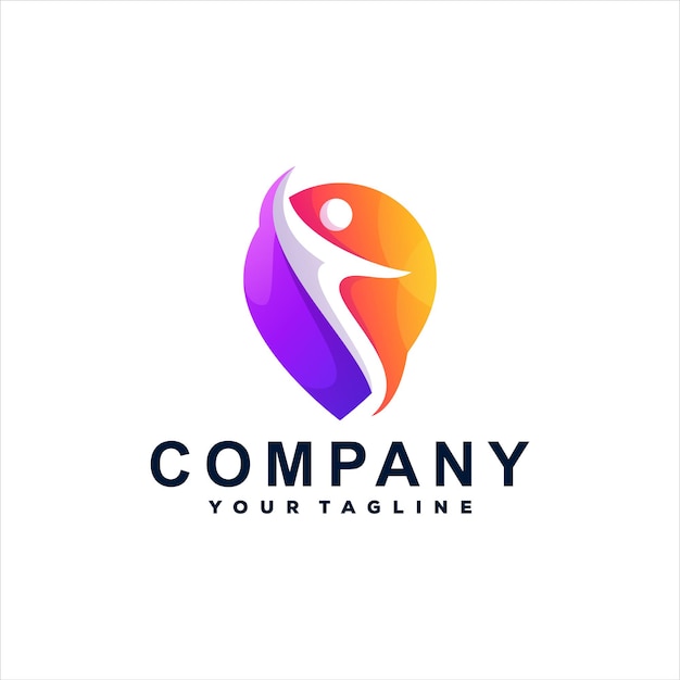 Logotipo de degradado de color de personas