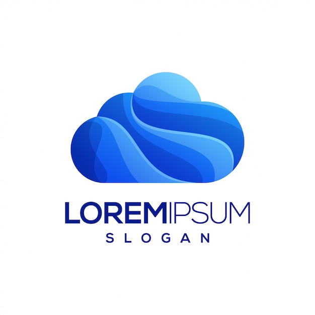 logotipo degradado colorido nube