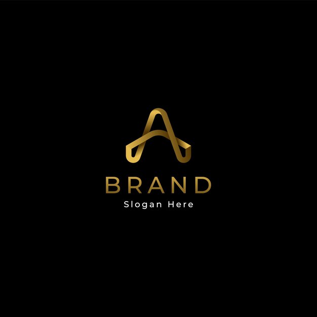 logotipo degradado dorado moderno y elegante de lujo para empresa