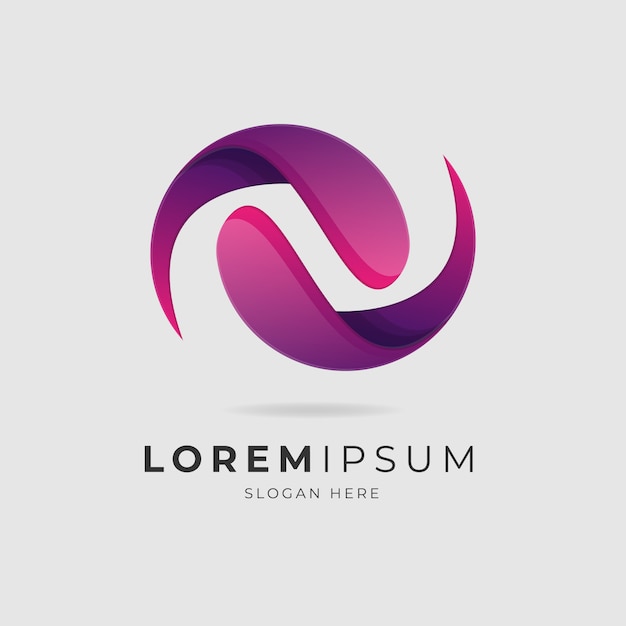 logotipo degradado con forma abstracta