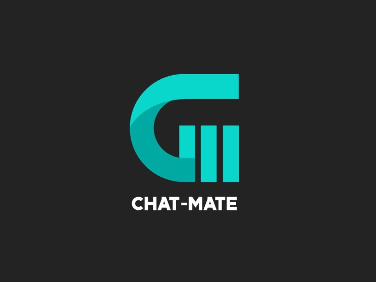Vector logotipo de degradado de icono c y m, que se parece a cualquier diseño de logotipo colorido minimalista de aplicación de chat