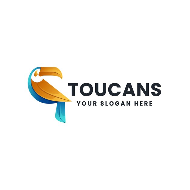 Logotipo de degradado de ilustración de tucán